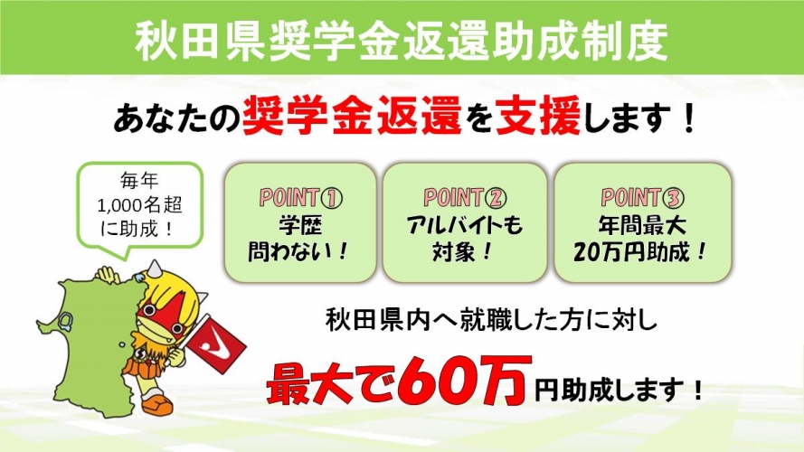 秋田県奨学金返還助成制度