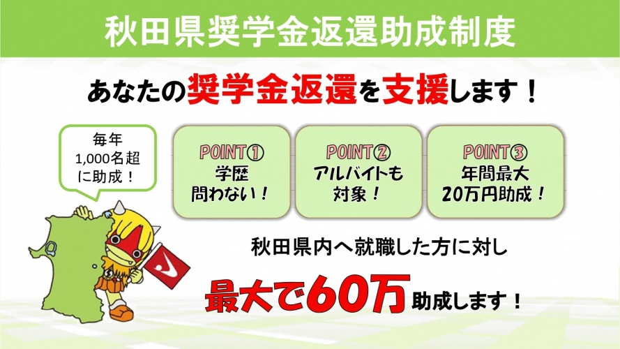 秋田県奨学金返還助成制度